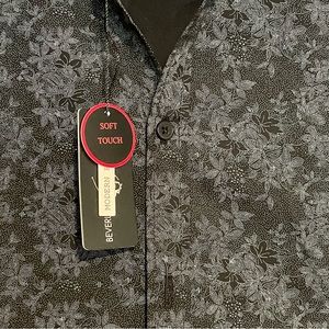 Beverly Hills Polo Club Short Sleeve Button Down Shirt Floral Print